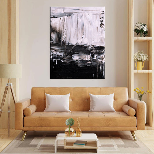 Black and White abstract Framed Canvas