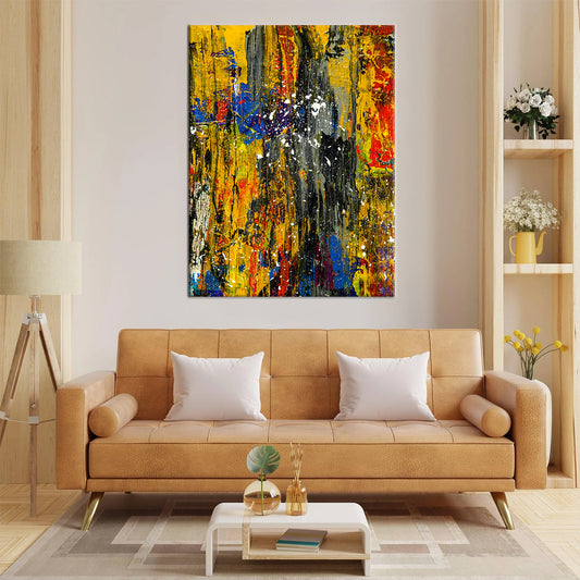 Multicolored Abstract Framed Canvas
