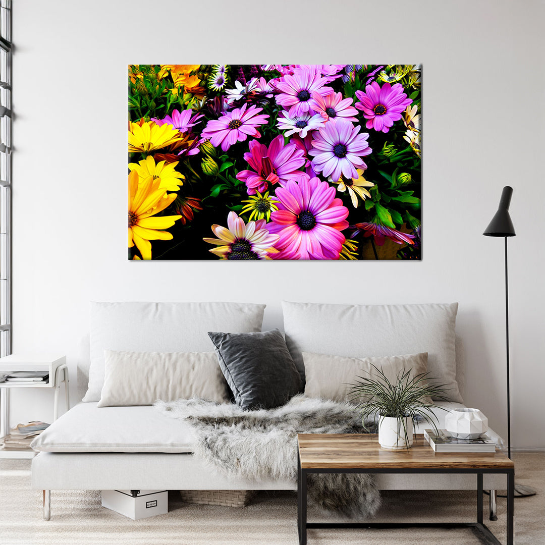 Spring Flowers Framed Canvas