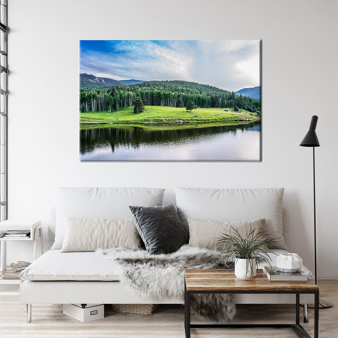 Nhldzyh Mountain Lake Framed Canvas