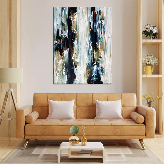 Modern Dark Abstract Framed Canvas