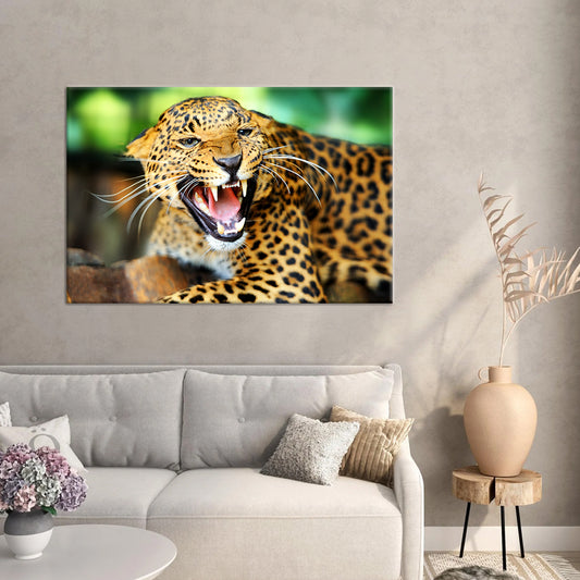 Ferocious Leopard Framed Canvas
