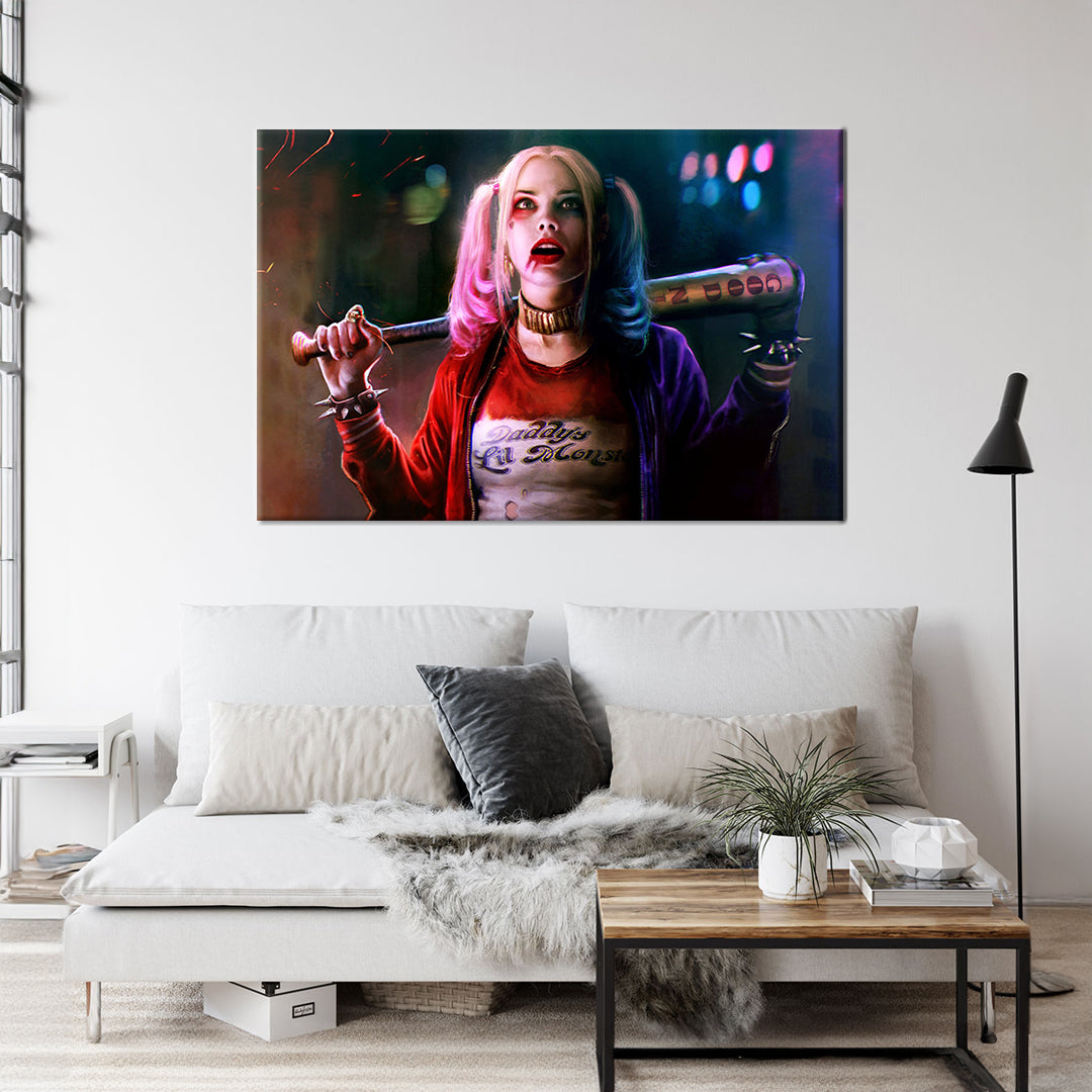 Margot Robbie Harley Quinn 1 Framed Canvas