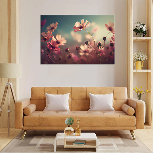 Soft focus beautiful cosmos flowers