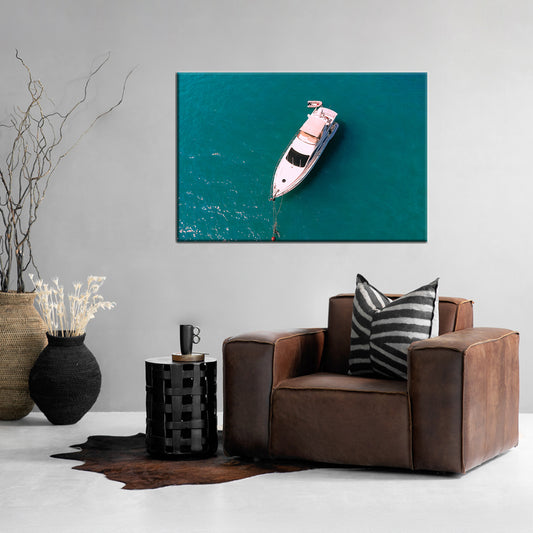 luxury huge two-story yacht and a small boat