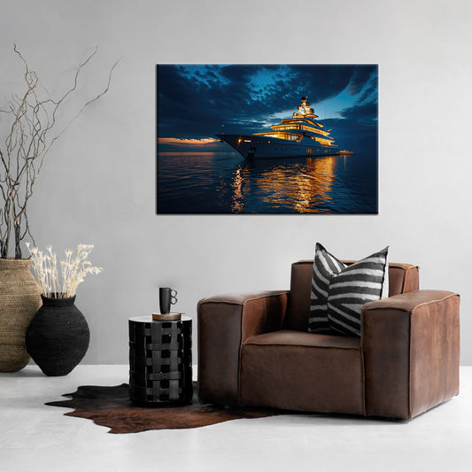 Yacht In Night on the Sea